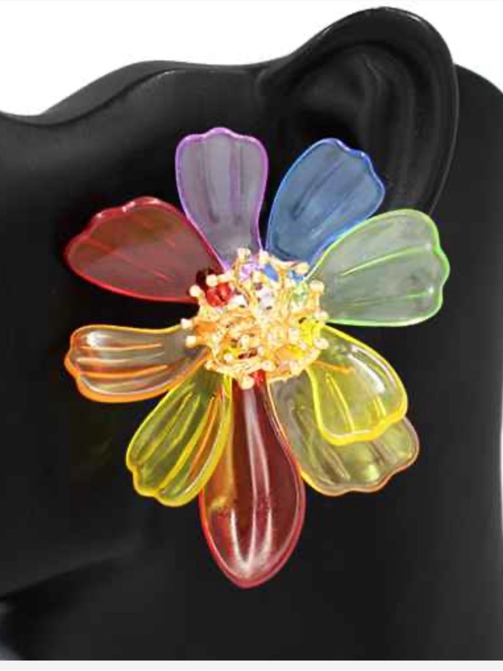 Multi-Color Flower Statement Earrings - Women Jewelry